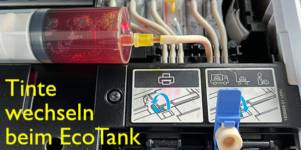 EcoTank leeren und neu füllen, Tinte wechseln