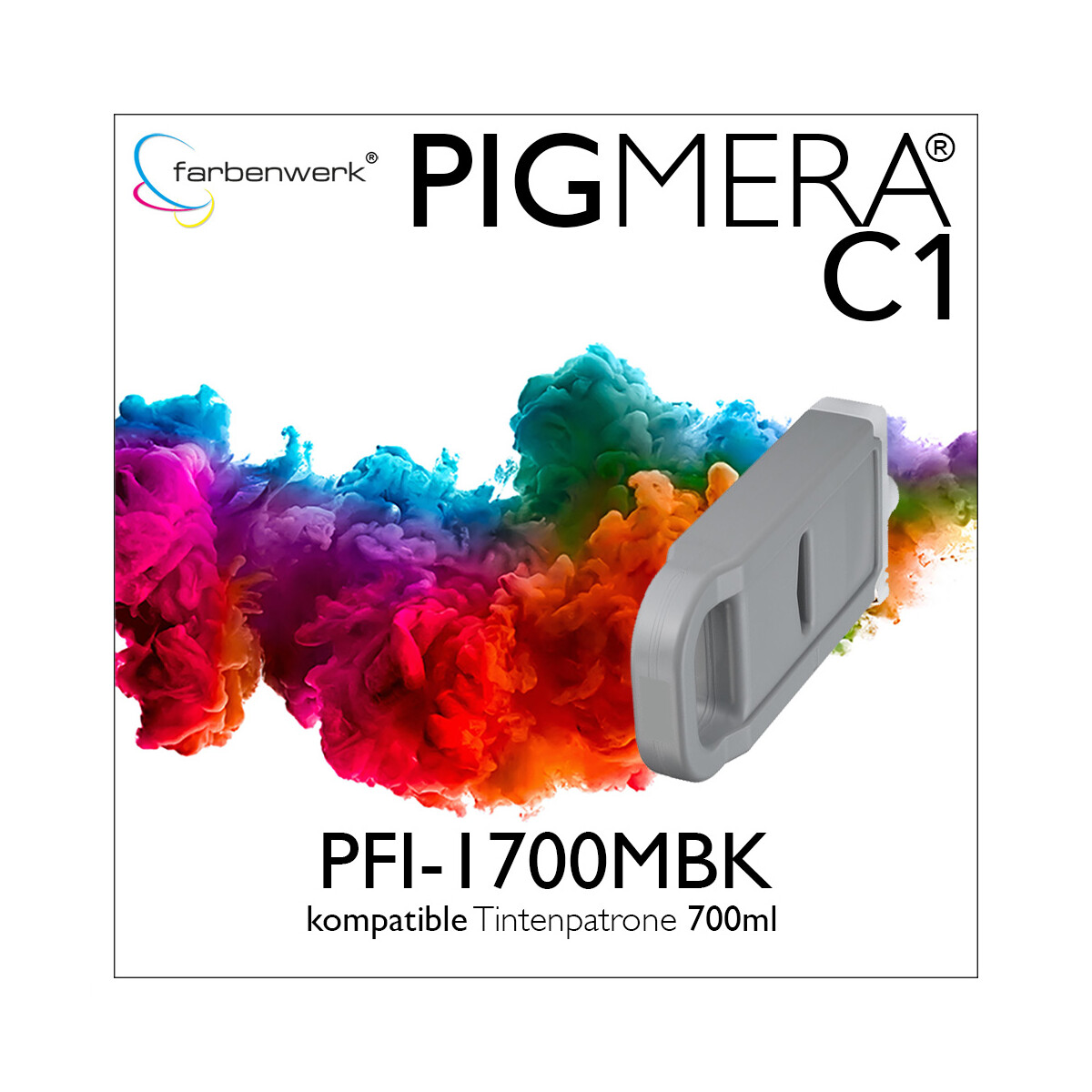 Compatible Ink Cartridge 700ml Pigmera C1 PFI-1700MBK...