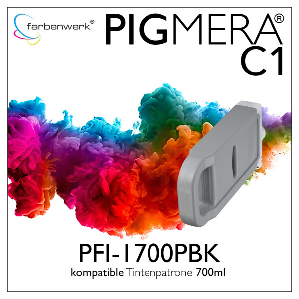 Compatible Ink Cartridge 700ml Pigmera C1 PFI-1700PBK Photo-Black