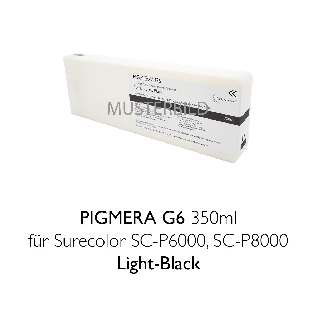 Compatible Ink Cartridge Pigmera G6 350ml T8247 Light-Black