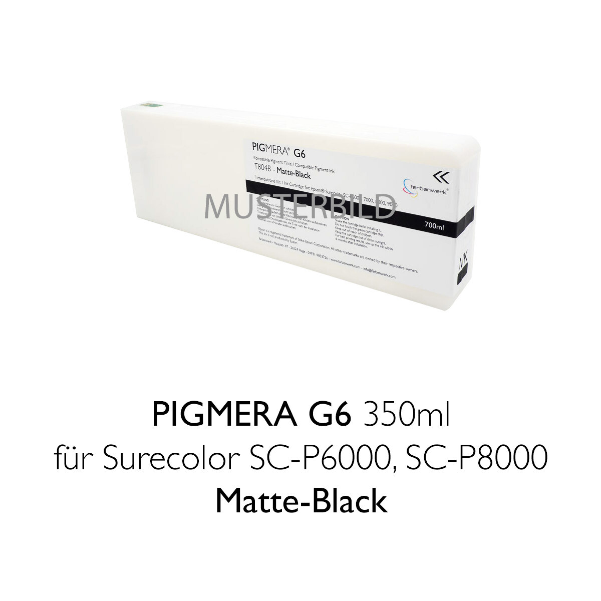 Compatible Ink Cartridge Pigmera G6 350ml T8248 Matte-Black
