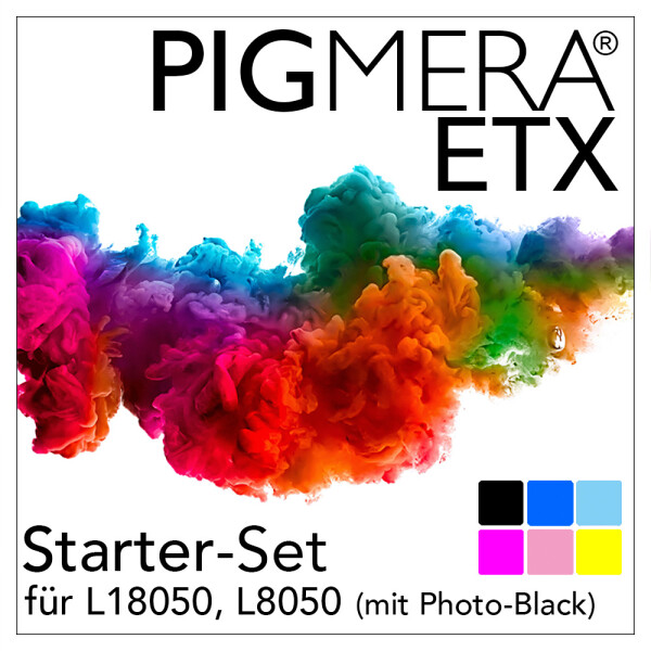 Pigmera ETX (Pigment) Starter-Set L18050, L8050 mit Photo-Black