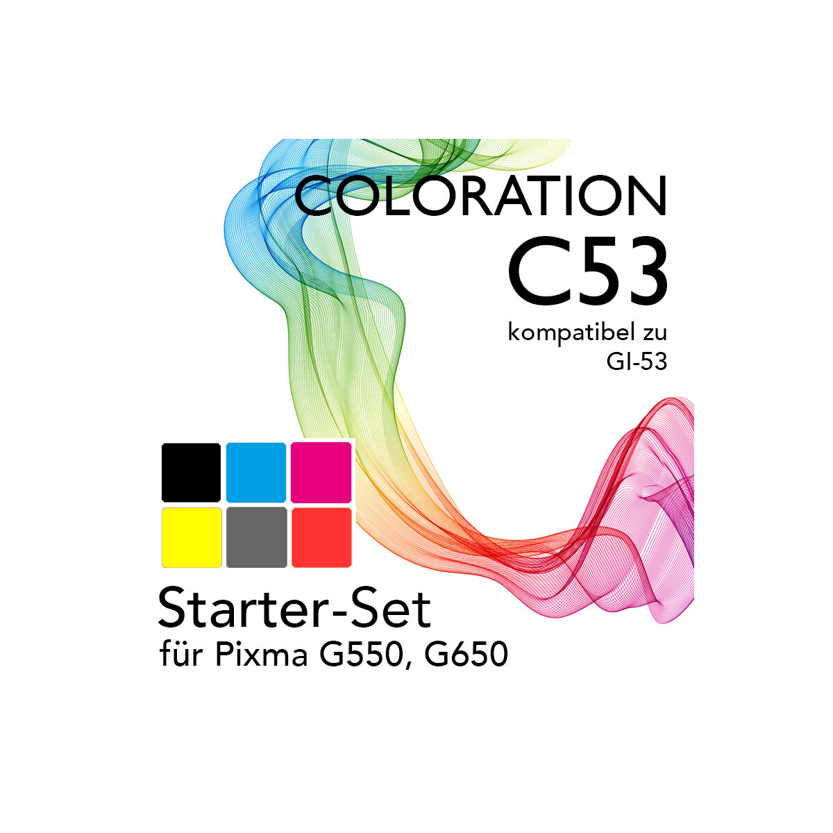 Starter-Set Coloration C53 für Pixma G550, G650