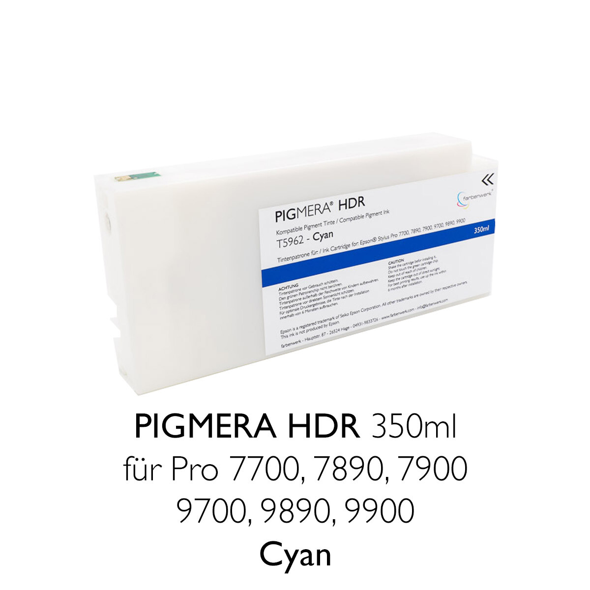 Kompatible Tintenpatrone Pigmera HDR 350ml T5962 Cyan