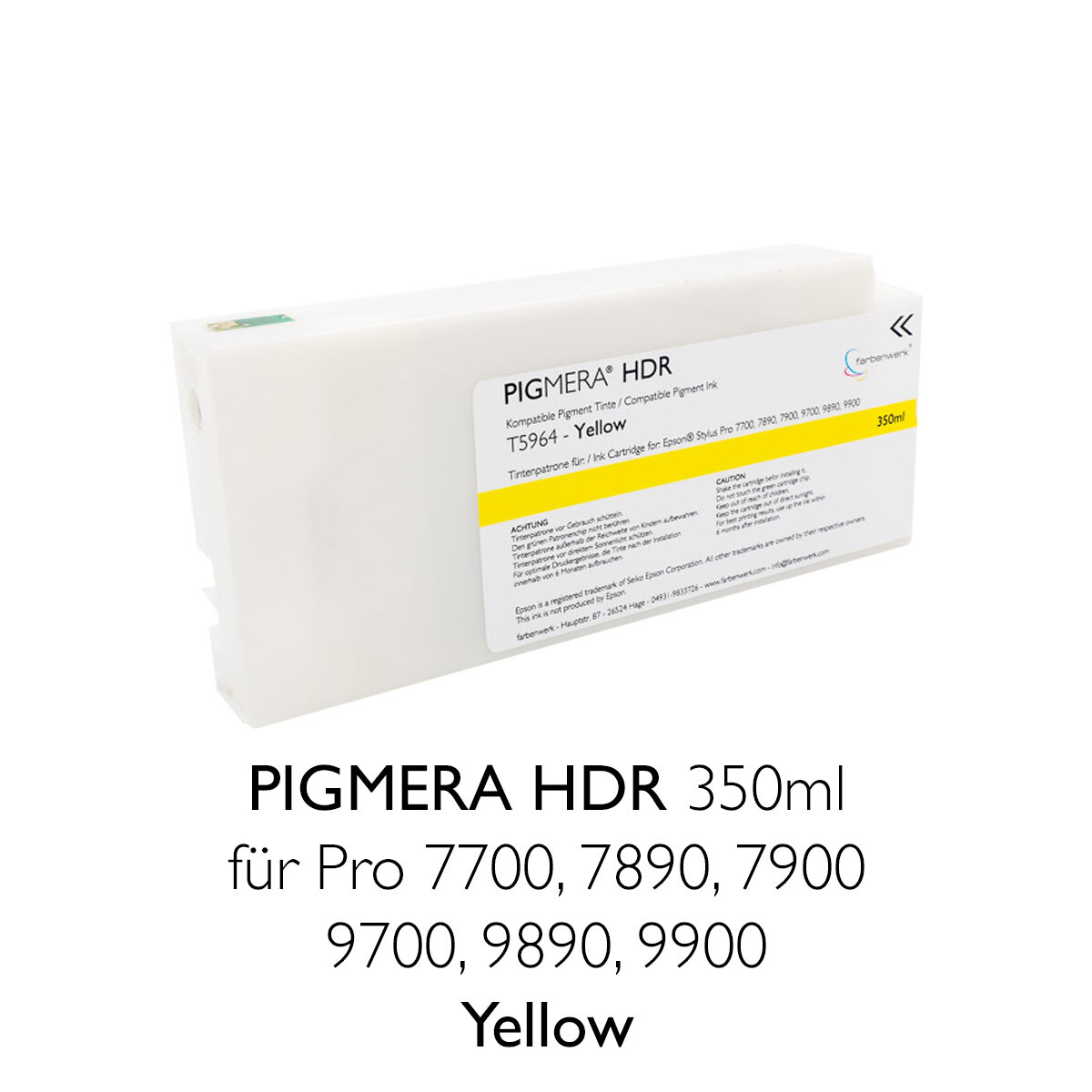 Kompatible Tintenpatrone Pigmera HDR 350ml T5964 Yellow