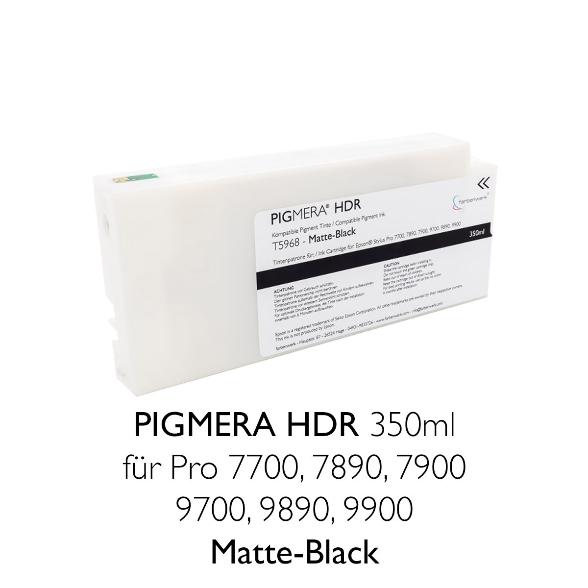 Compatible ink cartridge Pigmera HDR 350ml T5968 Matte-Black